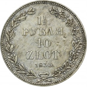 1 1/2 rubľa = 10 zlatých Petrohrad 1833 НГ