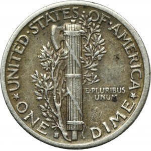 USA, 1 desetník San Francisco 1941 S - Mercury
