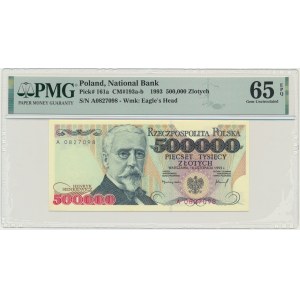 500.000 złotych 1993 - A - PMG 65 EPQ - pierwsza seria - BARDZO RZADKIE