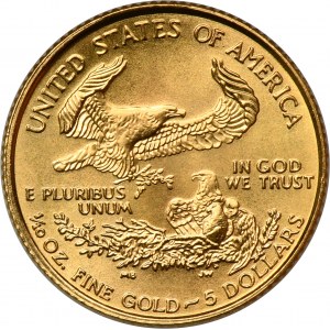 USA, 5 DOLARŮ 1999