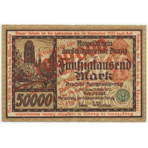 Danzig, 1 million Mark 1923 - red overprint -