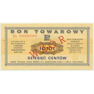 Pewex, 10 centów 1969 - WZÓR - Eb 0000000 -