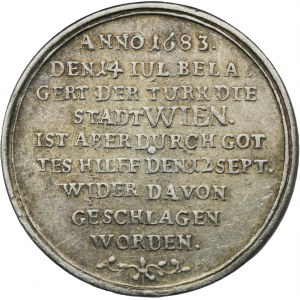 Rakousko, Leopold I., medaile za obléhání Vídně a vítězství nad Turky 1683 - VELMI ZRADKÉ