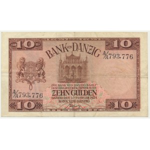 Danzig, 10 Gulden 1924 - A/A - RARE