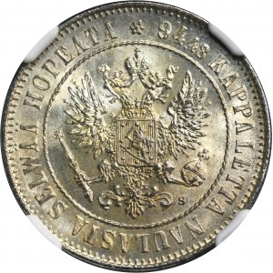 Finland, Autonomia, Nicholas II, 1 Markka Helsinki 1916 S - NGC MS64+