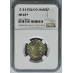 Fínsko, autonómia, Mikuláš II, 1 marka Helsinki 1915 S - NGC MS64+