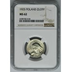 Woman and ears, 1 gold London 1925 - NGC MS62 - dot after date