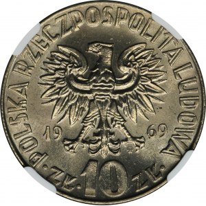 10 złotych 1969 Kopernik - NGC MS66