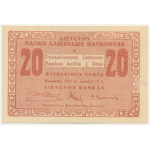Litva, 20 centů 1922