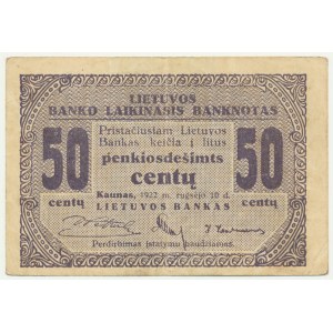 Lithuania, 50 Centu 1922