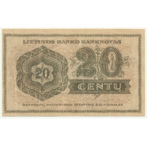 Litva, 20 centů 1922