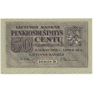 Lithuania, 50 Centu 1922