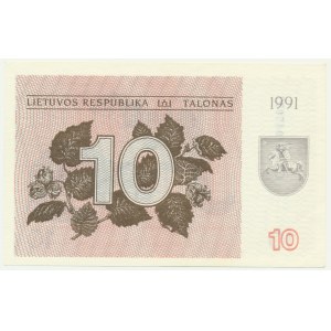 Litva, 10 talonas 1991 - bez doložky -