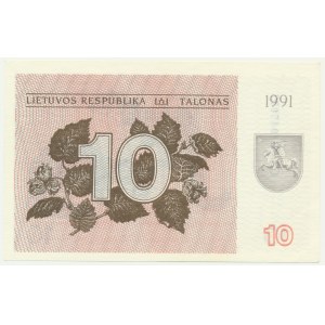 Lithuania, 10 Talonas 1991 - without text -