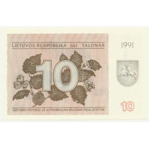 Lithuania, 10 Talonas 1991 - with text -