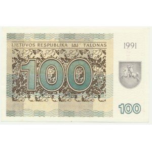 Litva, 100 talonas 1991 - bez doložky