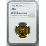 5 gold 1977 - NGC MS66