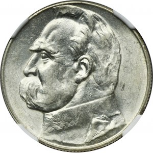 Piłsudski, 5 złotych 1936 - NGC AU55