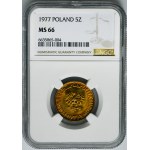 5 zlatých 1977 - NGC MS66