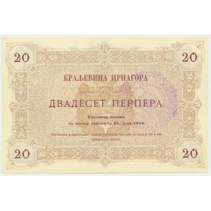 Montenegro, Austrian Occupation, 20 Perper 1914