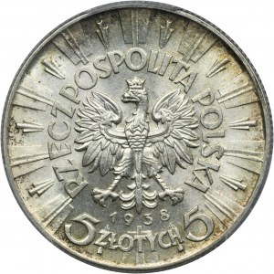 Piłsudski, 5 złotych 1938 - PCGS MS63