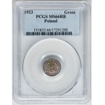 1 grosz 1923 - PCGS MS66 RB