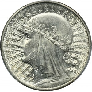 Głowa Kobiety, 10 złotych Londyn 1932 - PCGS MS63
