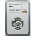 Woman and ears, 1 gold London 1925 - NGC MS64 - dot after date
