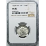 Kobieta i kłosy, 1 złoty Paryż 1924 - NGC MS63 - PIĘKNA