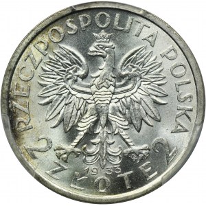 Hlava ženy, 2 zlaté 1933 - PCGS MS64