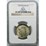 Head of a Woman, 5 gold Warsaw 1934 - NGC MS64 - EXCLUSIVE