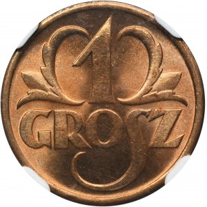 1 grosz 1938 - NGC MS67 RD