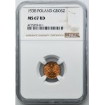 1 grosz 1938 - NGC MS67 RD