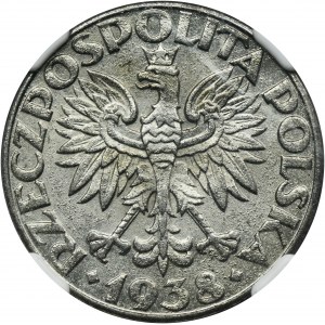 Štátna pokladnica, 50 grošov 1938 - NGC MS63 - poniklované