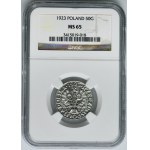 50 haléřů 1923 - NGC MS65