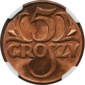 5 pennies 1939 - NGC MS65 RD+