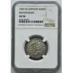 Nemecko, Brandenbursko-Prusko, Fridrich Viliam, Königsberg 1683 HS - NGC AU58