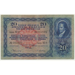 Švajčiarsko, 20 frankov 1938