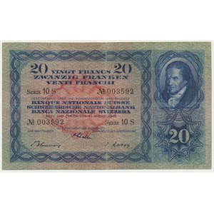 Switzerland, 20 Francs 1938