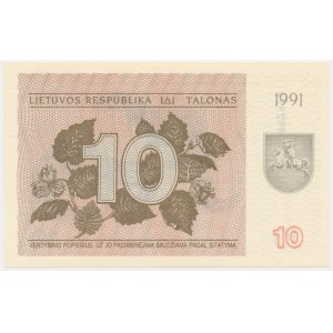 Lithuania, 10 Talonas 1991 - with text -