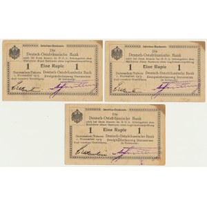 Germany, East Africa, 1 Rupie 1915 (3 pcs.)