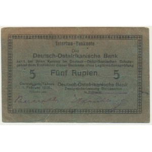 Nemecko, východná Afrika, 5 rupií 1916