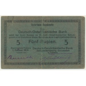 Germany, East Africa, 5 Rupees 1916