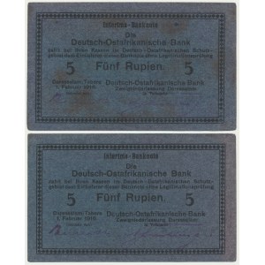 Germany, East Africa, 5 Rupees 1916 (2 pcs.)