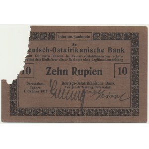 Německo, východní Afrika, 10 rupií 1915