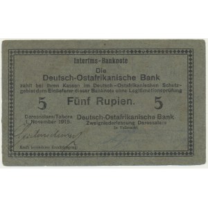Germany, East Africa, 5 Rupien 1915