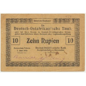 Německo, východní Afrika, 10 rupií 1916
