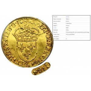 Jindřich z Valois, Ecu d'or Paříž 1584 A - PCGS MS61 - vzácné