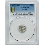 Augustus II the Strong, 1 Pfennig Dresden 1723 IGS - PCGS MS64