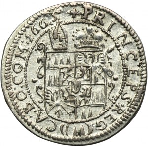 Austria, Bishopric of Olomouc, Karl II von Liechtenstein, 3 Kreuzer Kremsier 1665